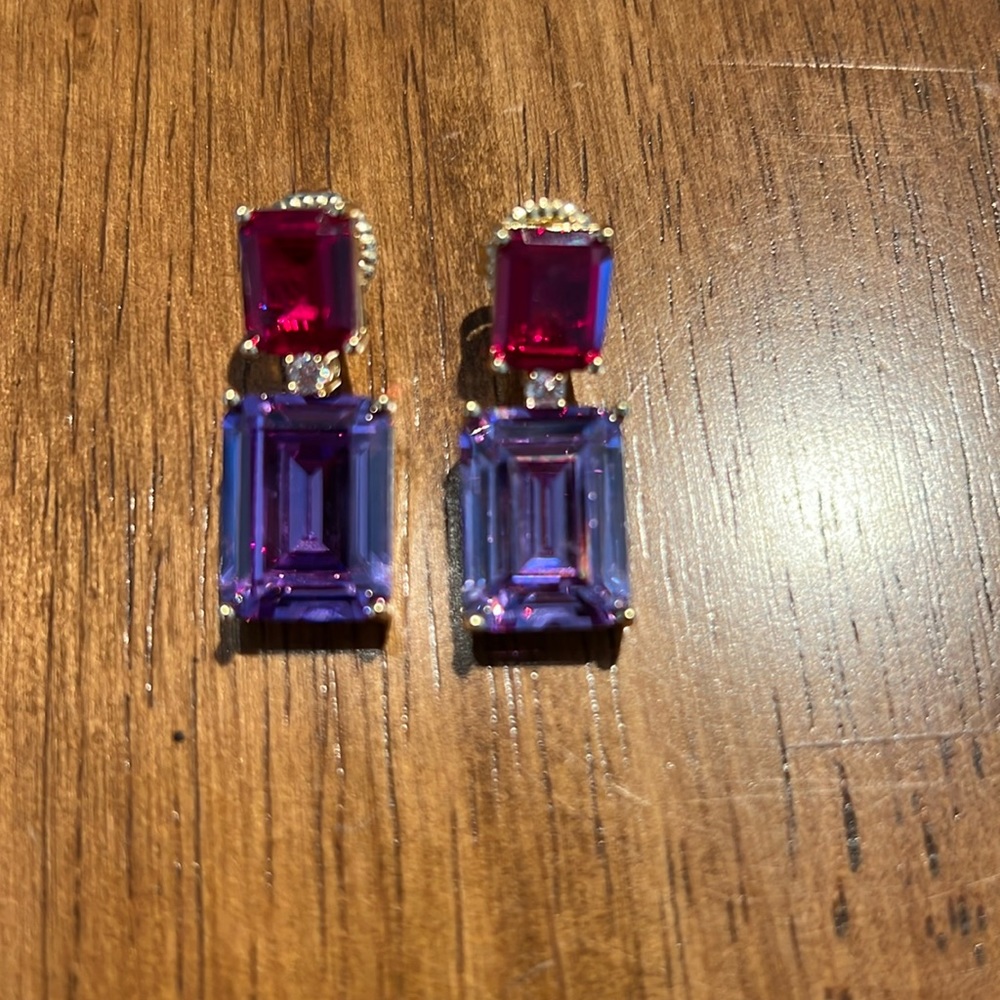 Kenneth Jay Lane Two Stone Drop Earring